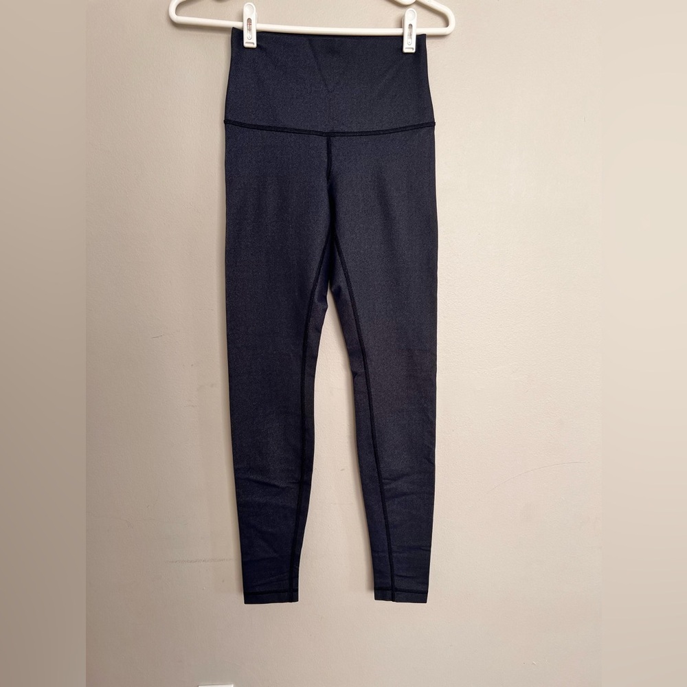 Lululemon Wunder Under Denim Leggings Brushed Black Size 6 - Picture 2 of 4